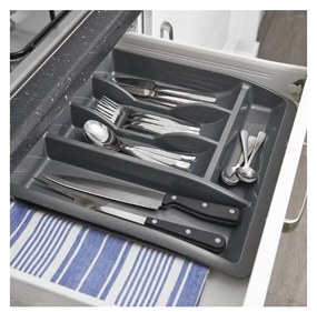 Sivý organizér na príbory Addis Classic, 40 x 38,5 cm