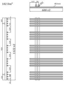Sapho Sapho, NYMPHA vykurovacie teleso 600/1122, biela, 1805-16