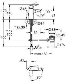 GROHE 23769000 - Umývadlová batéria START FLOW lesklý chróm
