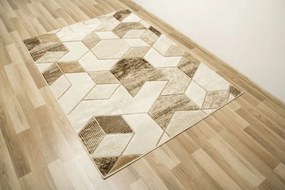 Koberec Amelia B101B geometrický, béžový / hnedý