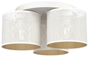 Luster prisadený LOFT SHADE 3xE27/60W/230V biela/zlatá