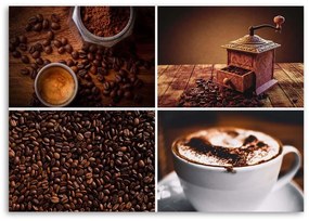 Gario Obraz na plátne Kávové zrná, mlynček a káva Rozmery: 60 x 40 cm