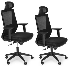 ModernHome Otočná kancelárska stolička s nastaviteľným operadlom a výškou - čierna ModernHome