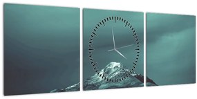 Obraz hory (s hodinami) (90x30 cm)