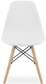 Jedálenská zostava TODI 80cm okrúhly stolový set biely + 4 stoličky OSAKA biele