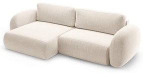 Krémovobiela ženilková rozkladacia/s úložným priestorom rohová pohovka Tonale – Cosmopolitan Design