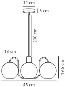 Nordlux - Luster na lanku FRANCA 4xE14/40W/230V