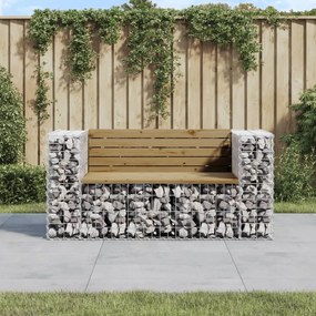 Záhradná lavica gabiónový dizajn 143x71x65,5cm impreg. borovica 834379