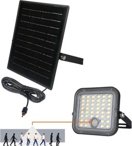 LED solárny reflektor so senzorom LED/10W/3,7V 4000K IP65 3600 mAh + DO