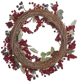 Vianočný veniec ⌀ 40 cm červený PUROL Beliani