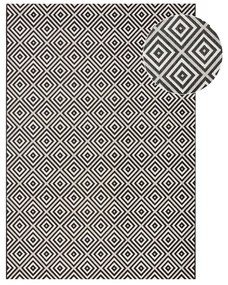 Čierno-biely vonkajší koberec NORTHRUGS Karo, 140 × 200 cm