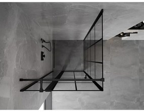 Mexen Mist T, sprchový kút s krídlovými dverami, ľavý, 120 x 120 cm, 8mm číre sklo, čierny profil, 8A4T-120-120-70-77-L