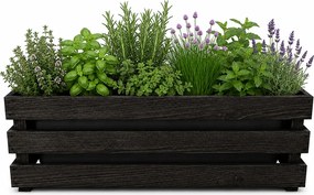 AMADEA Drevený obal na kvetináč tmavý, 52x21,5x17cm, český výrobok