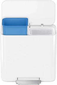 Simplehuman Mini pedálový odpadkový kôš na triedený odpad 15 l, biela