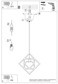 Sollux SL.1757 - Luster na lanku CARO 1xE27/15W/230V buk