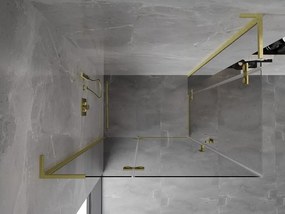 Mexen Mist-H L Duo, 2-krídlový sprchový kút 120 x 75 cm, číre sklo, zlatý matný profil, 8A5L-120L-075P-55-00