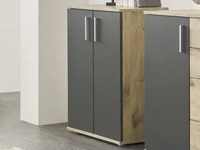 Skrinka 2-dverová Bacalar, dub viking/šedá%