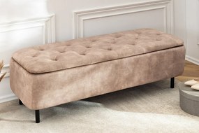 Čalúnená lavica k posteli s úložným priestorom Maia béžová zamat 120cm