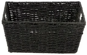 Compactor Ručne pletený košík ETNA, 31 x 24 x 14 cm, čierna