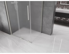 Mexen Velar, sprchový kút s posuvnými dverami 110 x 70 cm, 8mm sklo námraza, brúsená oceľ, 871-110-070-31-97