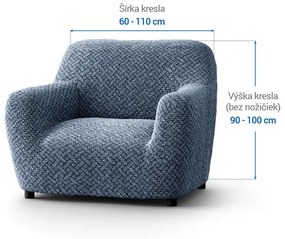 Bielastické poťahy VENEZIA modrá kreslo (š. 60 - 110 cm)