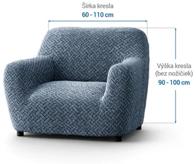 Bielastické poťahy VENEZIA modrá kreslo (š. 60 - 110 cm)