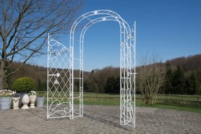 Oblúk na ruže Mel s bránkou - Biela