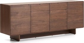 Tmavohnedá komoda v dekore orecha 194,5x78x45 cm Norlen – Kave Home