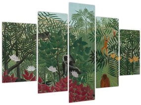 Obraz - Henri Rousseau, Tropical Forest with Monkeys, reprodukcia (150x105 cm)