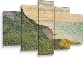 Obraz - Georges Seurat, Seascape at Port-en-Bessin, Normandy, reprodukcia (150x105 cm)