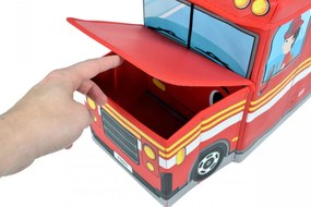 Dětský skládací úložný box Bus červený