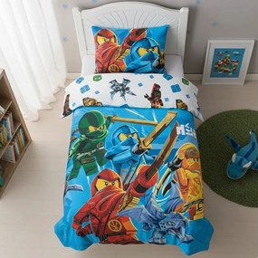 Bavlnené posteľné obliečky LEGO Ninjago – motív Spoločne povstaneme - 100% bavlna Renforcé - 70x90 cm + 140x200 cm