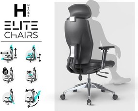 Ergonomická kancelárska stolička MOSH Elite H –  čierna