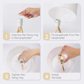 Aigostar - Drevená stolná lampa 1xE27/60W/230V borovica