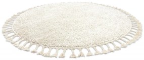 Dywany Łuszczów, Kusový koberec Berber 9000 cream kruh, 120x120 (priemer) kruh, biela, obývacia izba