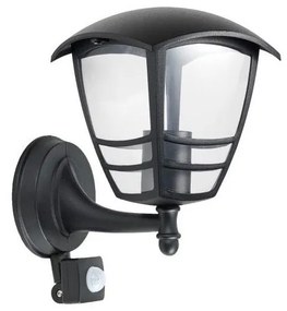 Vonkajšie nástenné svietidlo so senzorom TEVIO 1xE27/60W/230V IP54 čierna