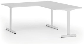 Kancelársky stôl PRIMO BETA L, 1600 x 1800 mm, biela podnož, biela