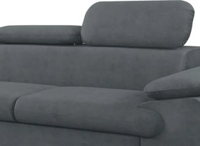 Rohová sedacia súprava Scala, ocelovo šedá látka, ľavý roh