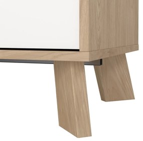 Biela/v prírodnej farbe komoda v dekore duba 147x73x39 cm Ikast – Tvilum