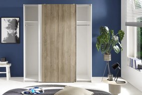 Šatníková skriňa Berno, 170 cm, biela/dub