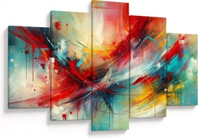 Obraz – Abstrakcia s červenou (150x105 cm)