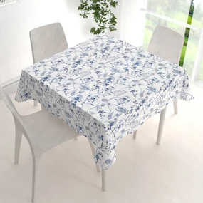 Biante Dekoračný štvorcový obrus PML-060 Modré lúčne kvety na bielom 40x40 cm