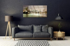 Skleneny obraz Mesto most architektúra 120x60 cm