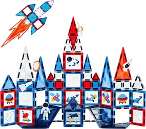 LEAN Toys Vesmírne okno Magnetické stavebné bloky 90 el.