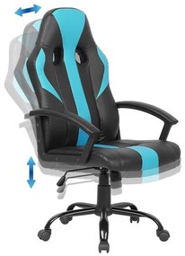 Kancelárska stolička z umelej kože modrá/čierna SUCCESS Beliani