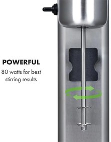 Klarstein Kraftpaket, mixér na mliečne kokteily, proteínové kokteily, 80 W, nehrdzavejúca oceľ, strieborný