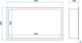 Rea Rea, oceľová kúpeľňová polička 30x60 cm, čierna matná, REA-05605