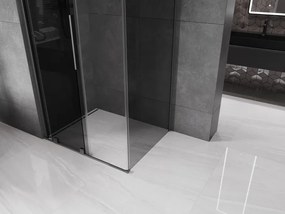 Mexen Velar, sprchový kút s posuvnými dverami 110 x 100 cm, 8mm šedé sklo, brúsený grafit, 871-110-100-41-95