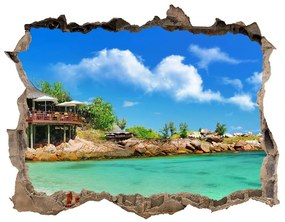 Díra 3D ve zdi na stěnu Seychelles beach nd-k-53907878