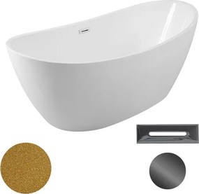 Besco Akrylátová voľne stojaca vaňa Ayla Glam Z 170x80 BESCO-Typ výpuste: Click-Clack s prepadom, grafit, BESCO-Rozmery: 170x80, BESCO-Farba: Biela/z…